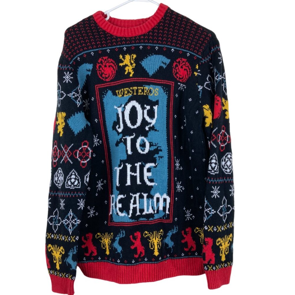 GAME OF THRONES Ugly Christmas Sweater Sz L Mens Womens‎ Holiday Party